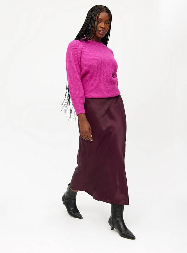 Burgundy Satin Maxi Skirt 6